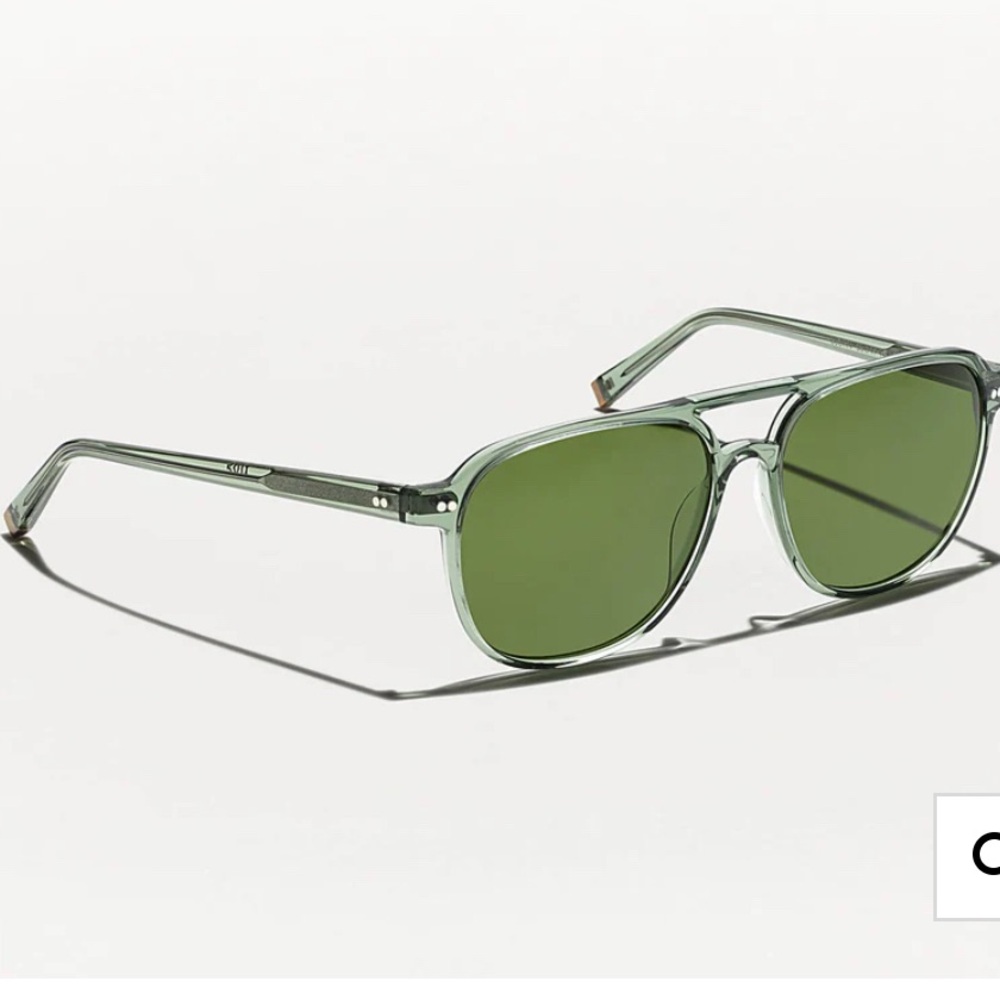 MOSCOT Bjorn Green Aviator Sunglasses in Pine- Unisex